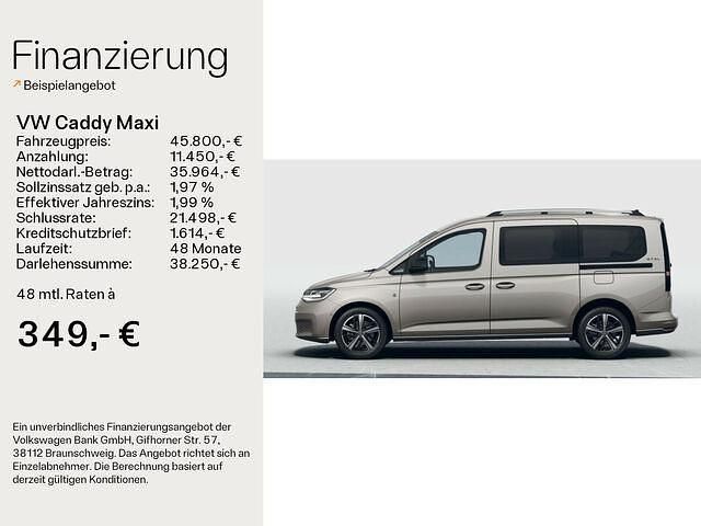 Gebraucht VW Caddy Maxi Goal 122 PS (89 kW) 2022 Beige Van / Kleinbus