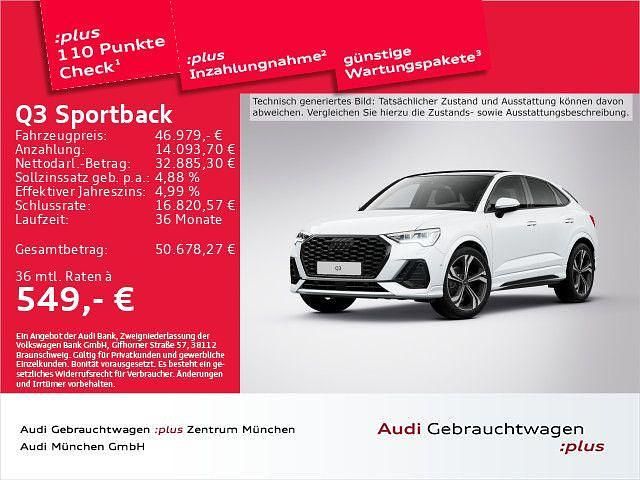 Weiß Gebraucht 2024 Audi Q3 Sportback S-Line SUV | 46.979 € (Teuer) - Bild 1/2