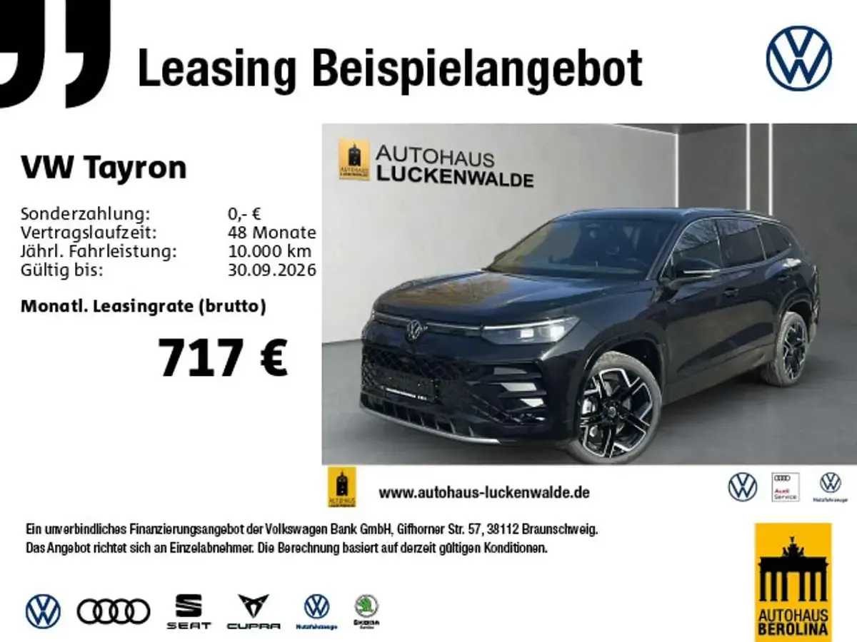 Gebraucht VW Tayron R-line 193 PS (141 kW) 2026 Grenadillschwarz metallic SUV