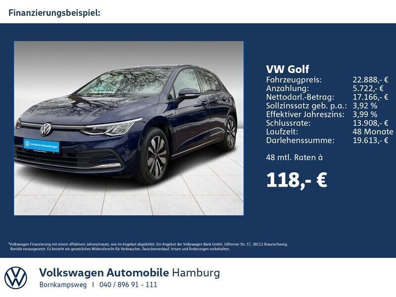 H7 atlantic blue metallic Gebraucht 2024 VW Golf VIII Move Limousine | 23.444 € (Guter Preis) - Bild 1/3