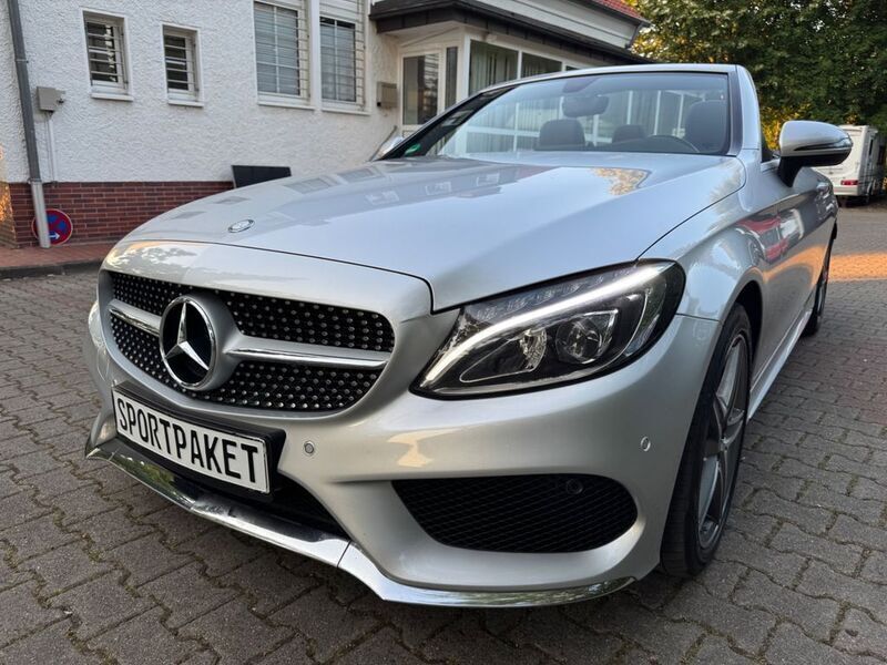 Iridiumsilber Gebraucht 2016 Mercedes C200 AMG line Cabrio | 25.999 € (Fairer Preis) - Bild 1/4