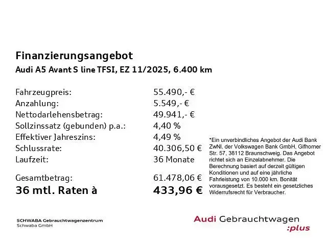 Gebraucht Audi A5 Ambiente 204 PS (150 kW) 2025 Ascariblau metallic Kombi