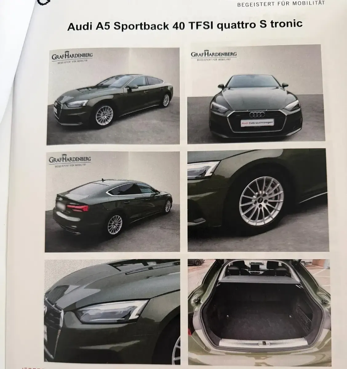 Gebraucht Audi A5 Business 204 PS (150 kW) 2021 Grün Coupé