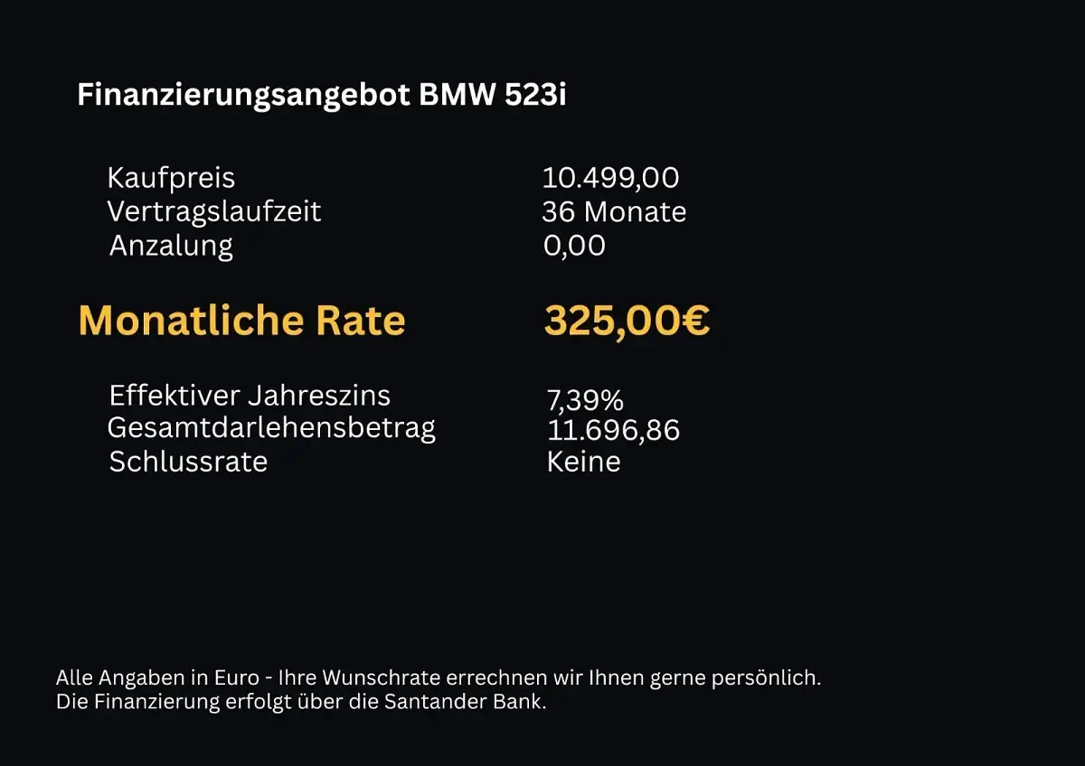 Gebraucht BMW 523 Efficient Dynamics 204 PS (150 kW) 2011 Schwarz Limousine
