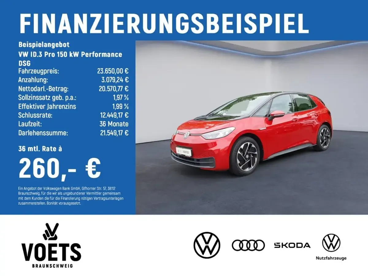 Gebraucht VW ID.3 Pro Performance 150 kW (204 PS) 2023 Rot Kleinwagen