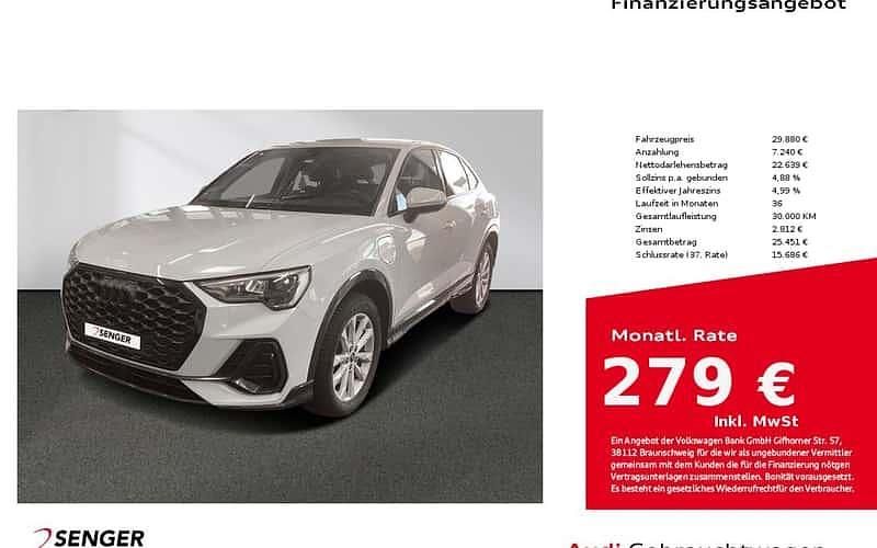 Weiß Gebraucht 2022 Audi Q3 Sportback Ambiente SUV | 29.880 € (Fairer Preis) - Bild 1/4