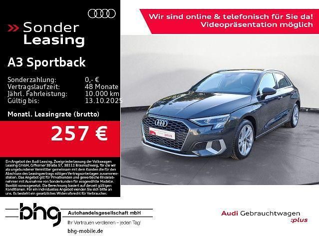 Grau Gebraucht 2023 Audi A3 Sportback e-tron Advanced Limousine | 29.930 € (Etwas zu teuer) - Bild 1/4