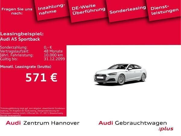 Weiß (2y gletscherweiß metallic) Gebraucht 2022 Audi A5 Sportback Comfort Limousine | 34.991 € (Fairer Preis) - Bild 1/4