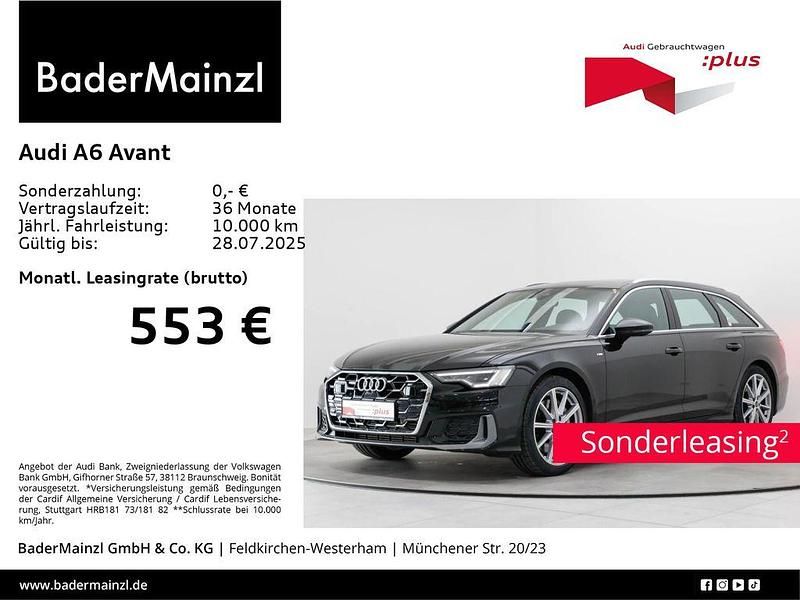 Mythosschwarz metallic Gebraucht 2024 Audi A6 S-Line Kombi | 61.430 € - Bild 1/2