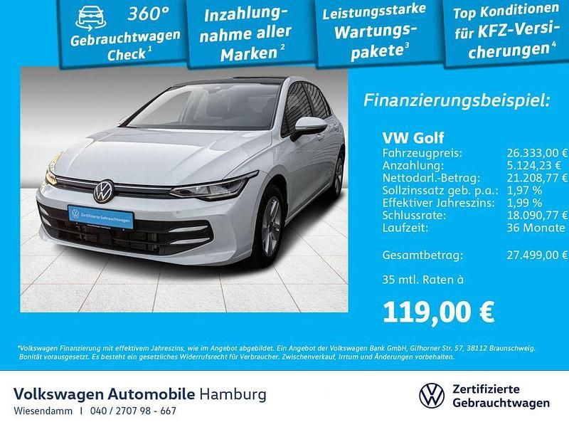 Pure white Gebraucht 2024 VW Golf VIII Life Limousine | 29.777 € (Teuer) - Bild 1/3
