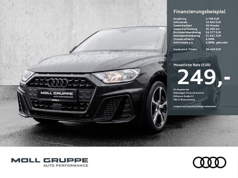 Mythosschwarz metallic Gebraucht 2023 Audi A1 Sportback S-Line Kleinwagen | 26.440 € (Fairer Preis) - Bild 1/3