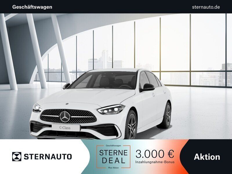 Polarweiß Gebraucht 2023 Mercedes C400 AMG Limousine | 54.889 € - Bild 1/4