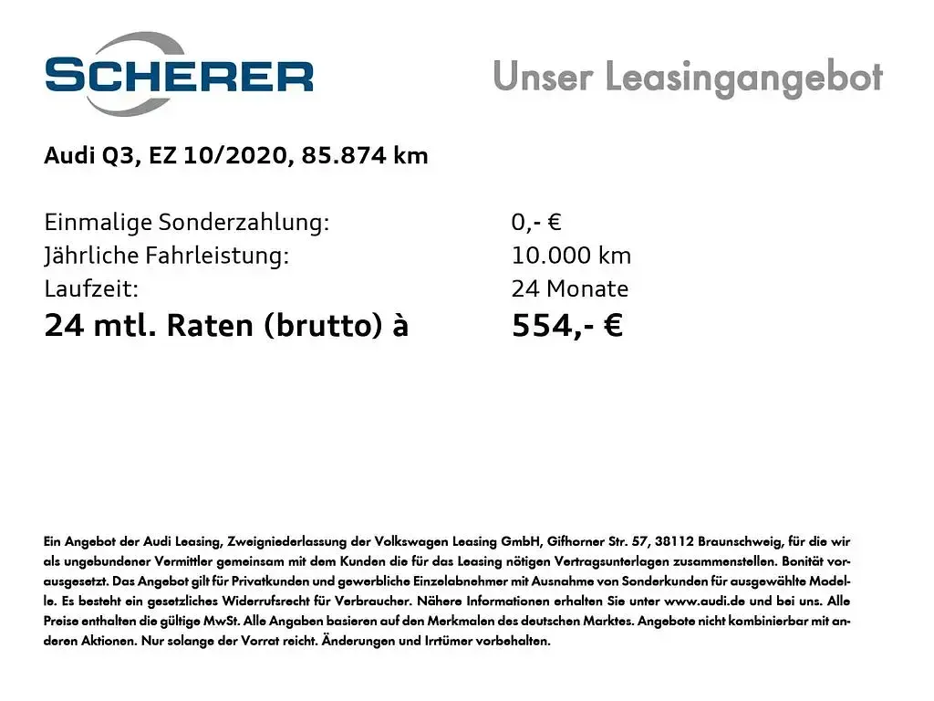 Gebraucht Audi Q3 Ambiente 190 PS (139 kW) 2020 Mythosschwarz metallic SUV