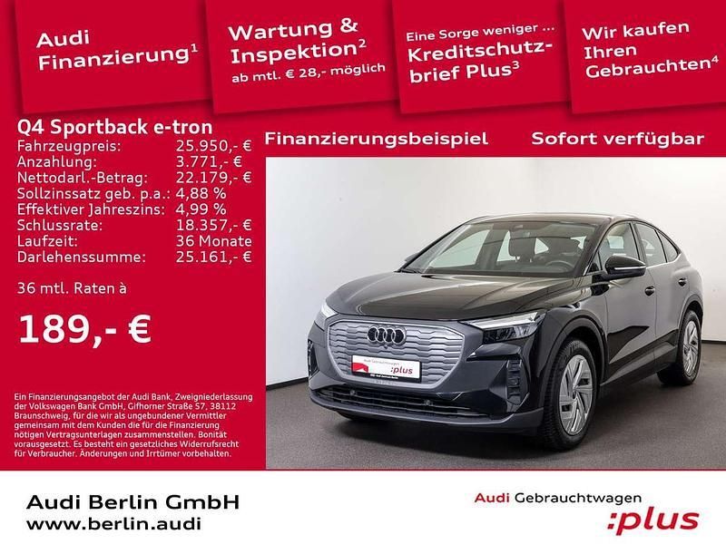 Mythosschwarz metallic Gebraucht 2023 Audi Q4 Sportback e-tron Comfort SUV | 25.950 € (Superpreis) - Bild 1/3