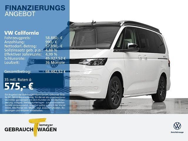 Candyweiß/deep black perleffe Neu 2025 VW California Beach Van | 58.880 € (Superpreis) - Bild 1/4