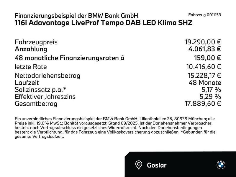 Schwarz Gebraucht 2023 BMW 116 Advantage Kleinwagen | 19.290 € (Guter Preis) - Bild 1/3