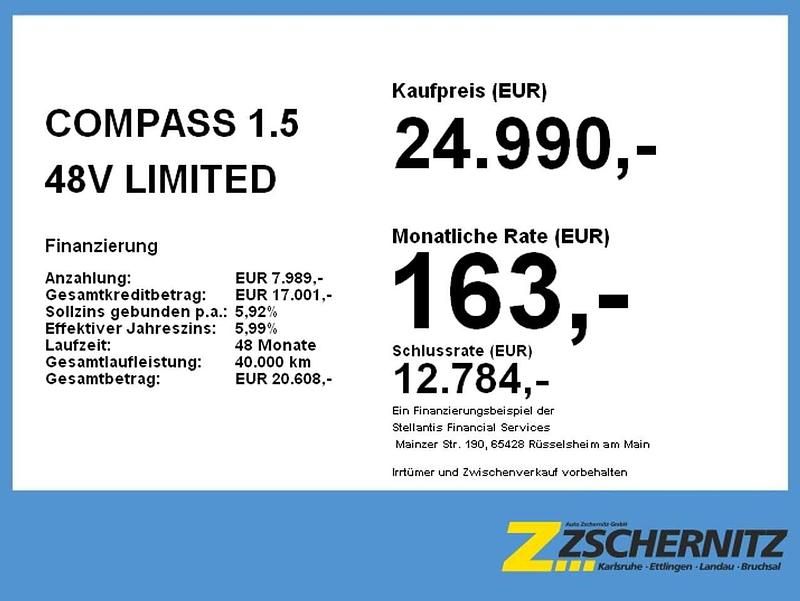 Gebraucht Jeep Compass Limited 131 PS (96 kW) 2023 Graphite grey/dach schwarz SUV