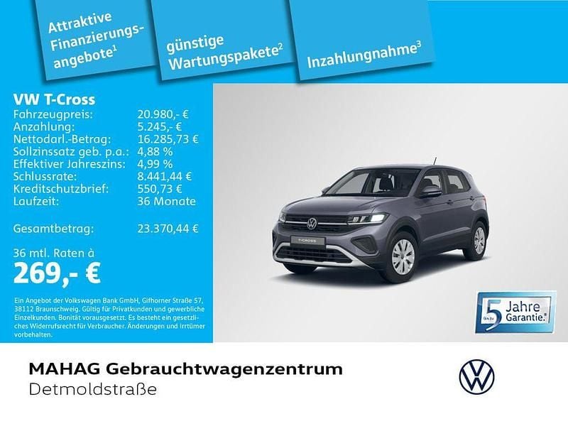 Gebraucht VW T-Cross 95 PS (69 kW) 2025 Grau SUV