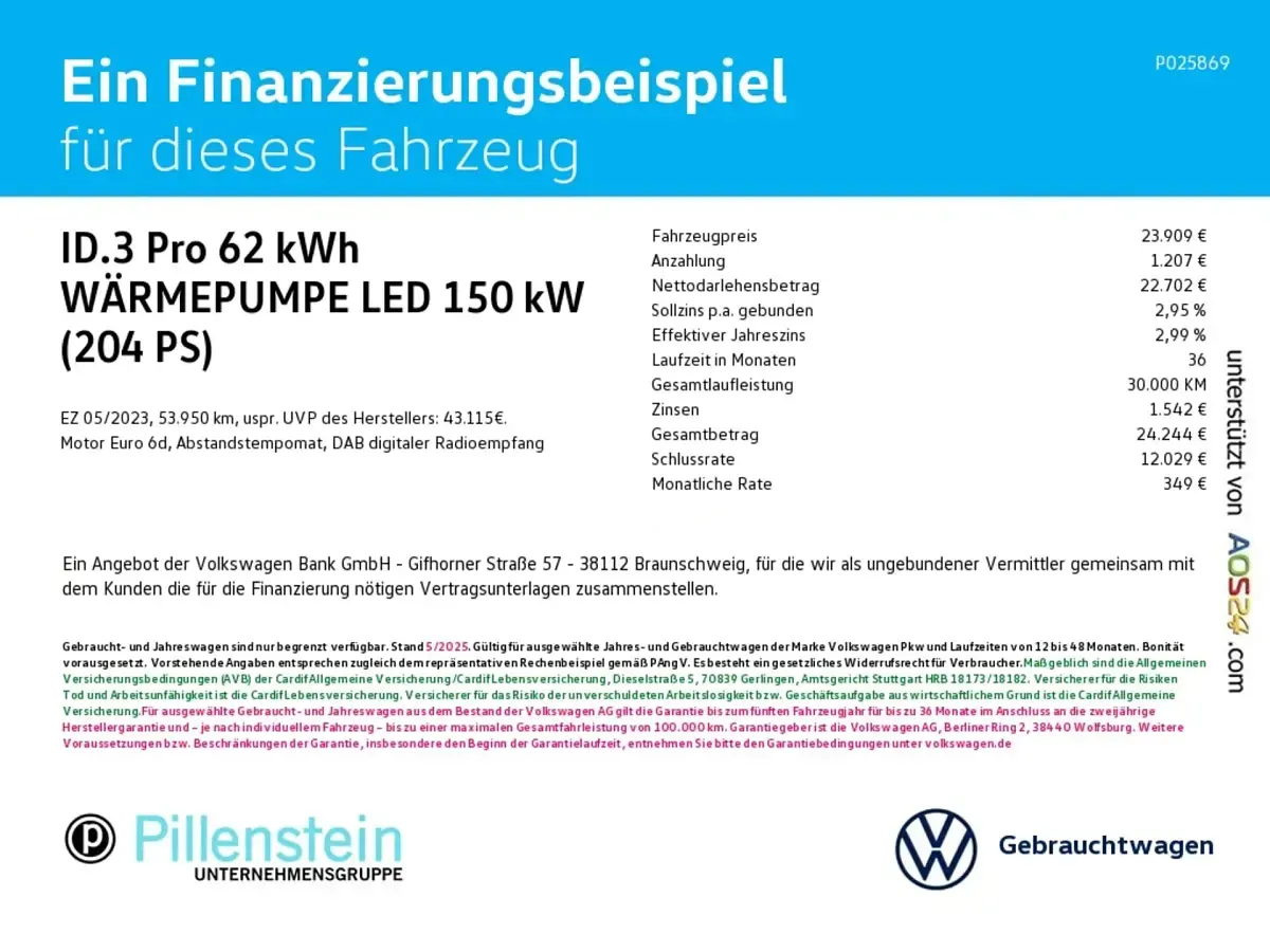 Gebraucht VW ID.3 Pro Performance 150 kW (204 PS) 2023 Grau Kleinwagen
