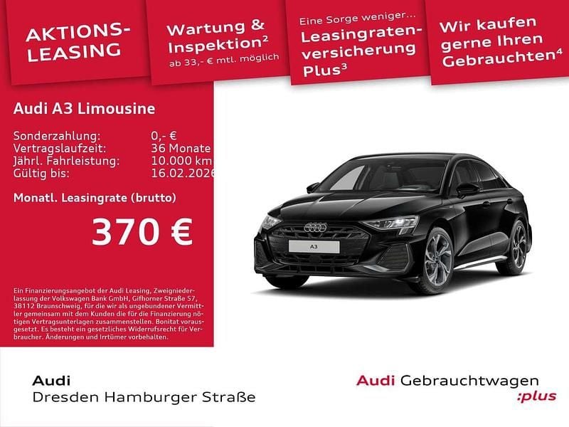 Schwarz Gebraucht 2025 Audi A3 S-Line Limousine | 34.990 € (Guter Preis) - Bild 1/3