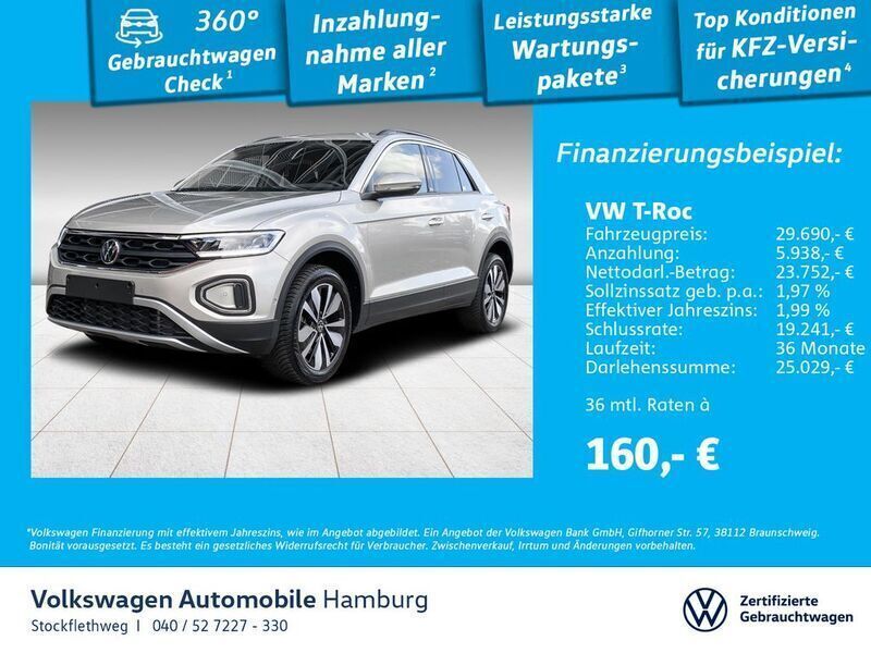 6n ivory silver metallic Gebraucht 2024 VW T-Roc IQ Drive SUV | 29.690 € (Superpreis) - Bild 1/4