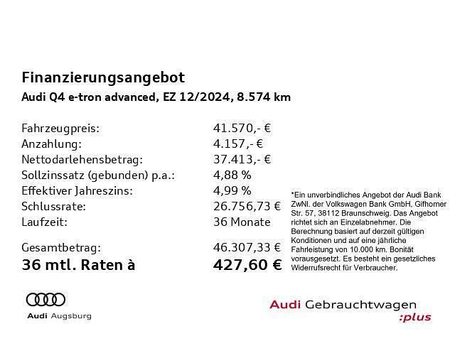 Gebraucht Audi Q4 e-tron Advanced Plus 210 kW (286 PS) 2024 Blau SUV