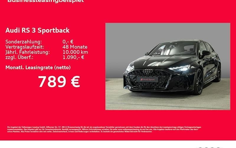 Schwarz Neu 2025 Audi RS3 Sportback Ambiente Kleinwagen | 78.006 € (Teuer) - Bild 1/4