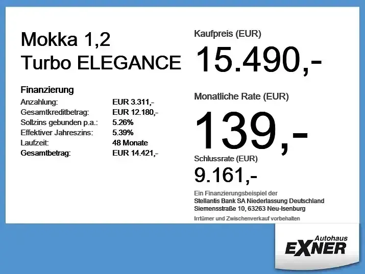 Occasion Opel Mokka Elegance 101 ch (74 kW) 2024 Noir SUV