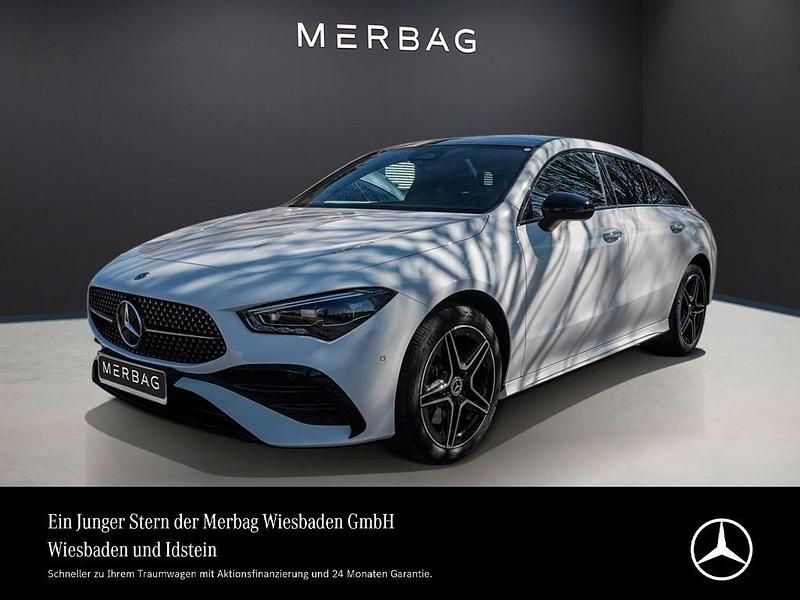 Polarweiß Gebraucht 2023 Mercedes CLA250e Shooting Brake AMG line Kombi | 37.270 € (Teuer) - Bild 1/4