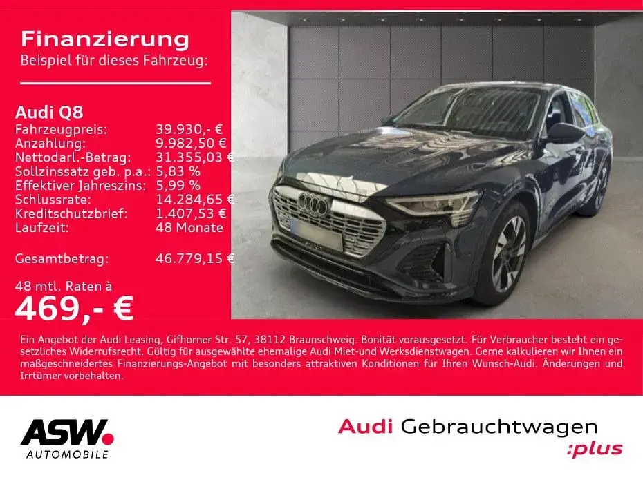 Gebraucht Audi Q8 e-tron S-Line 250 kW (340 PS) 2023 Plasmablau metallic SUV