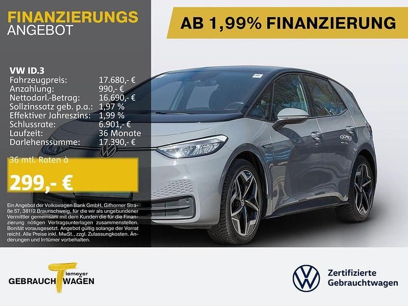 Grau Gebraucht 2020 VW ID.3 Pro Performance Kleinwagen | 17.680 € (Fairer Preis) - Bild 1/4