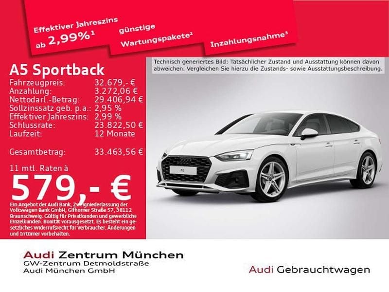 Ibisweiß Gebraucht 2023 Audi A5 S-Line Limousine | 32.679 € (Guter Preis) - Bild 1/2