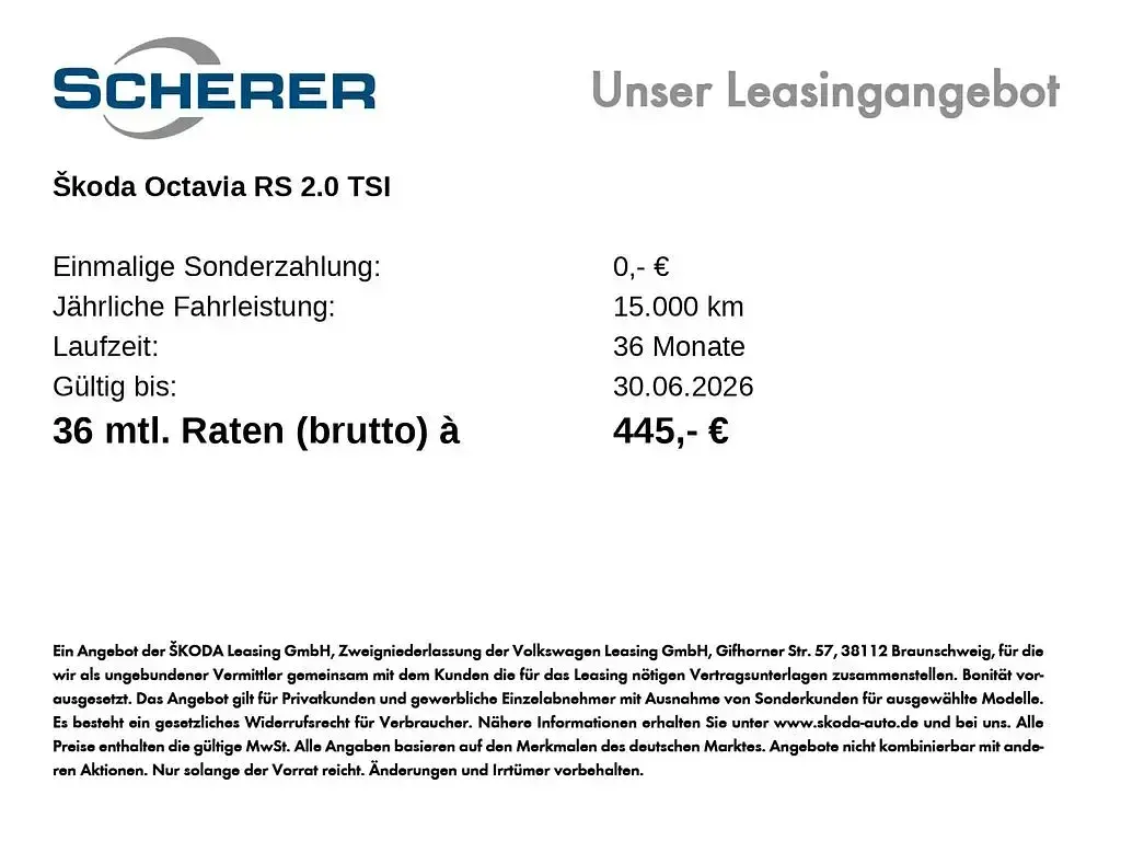 Neu Skoda Octavia RS 265 PS (194 kW) 2026 Silber Kombi