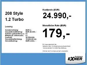 Neu Peugeot 208 Style 101 PS (74 kW) 2026 Schwarz (perla nera schwarz) Kleinwagen