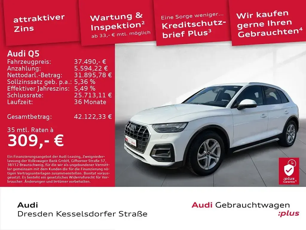 Gebraucht Audi Q5 Advanced 286 PS (210 kW) 2023 Ibisweiß SUV