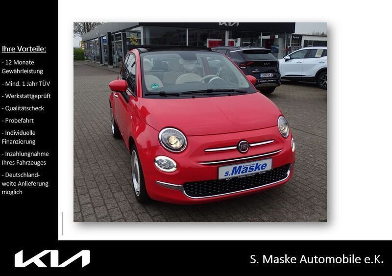 Rot Gebraucht 2018 Fiat 500C Lounge Cabrio | 10.590 € (Fairer Preis) - Bild 1/4