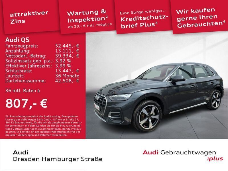 Grau Gebraucht 2024 Audi Q5 Advanced SUV | 52.490 € (Teuer) - Bild 1/3