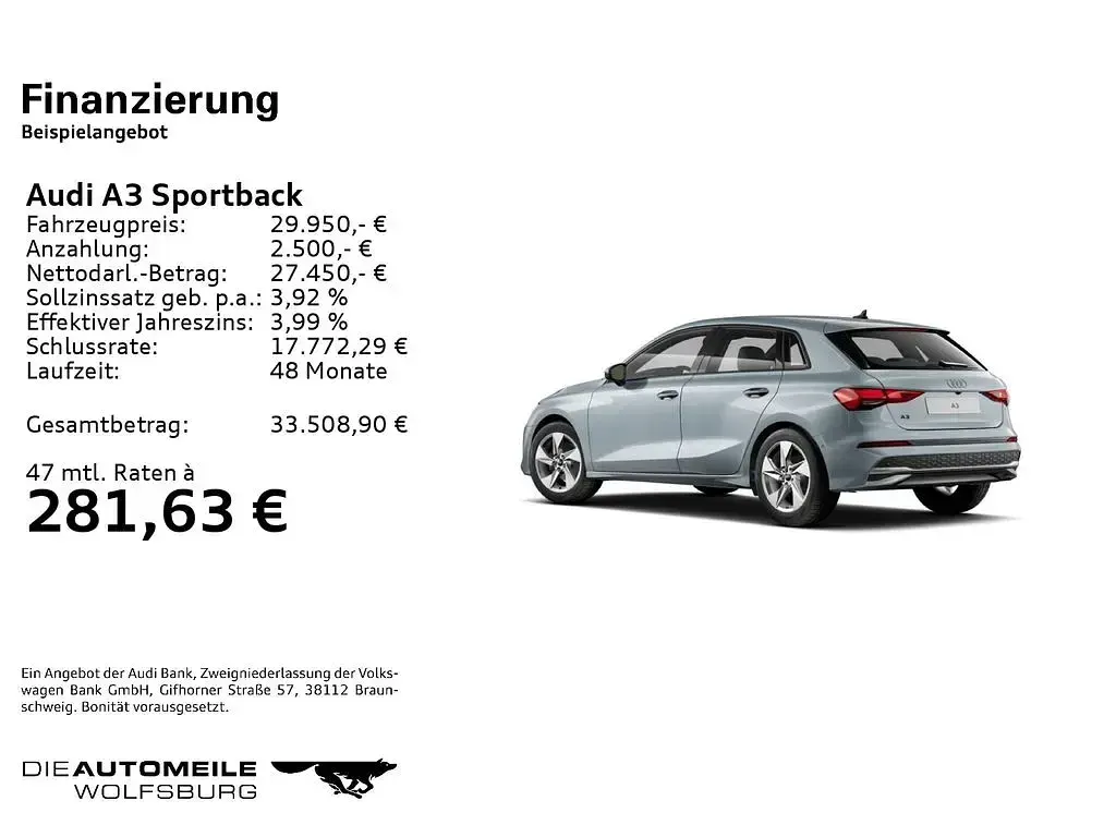 Gebraucht Audi A3 Advanced 150 PS (110 kW) 2025 Grau Limousine