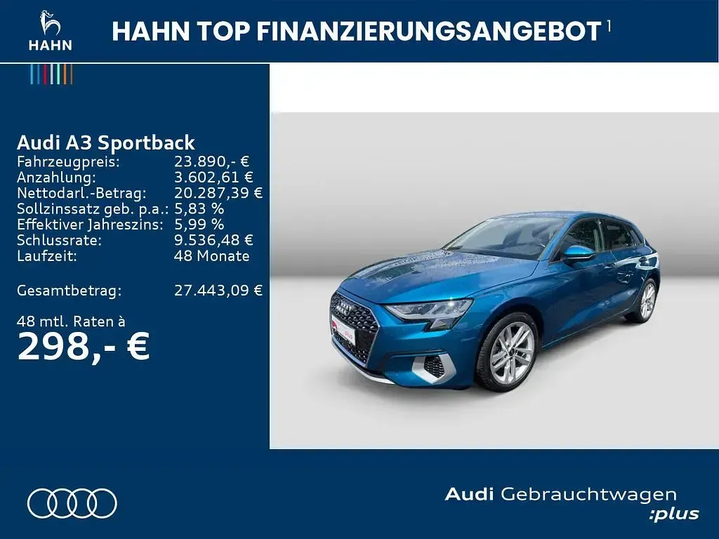Gebraucht Audi A3 Advanced 150 PS (110 kW) 2022 Blau Limousine