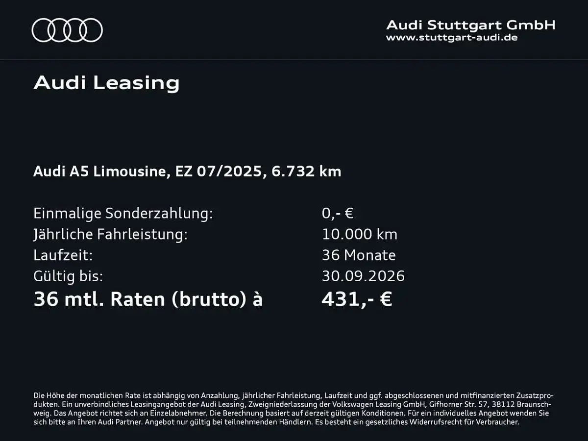 Gebraucht Audi A5 Sport 204 PS (150 kW) 2025 Chronosgrau metallic Limousine