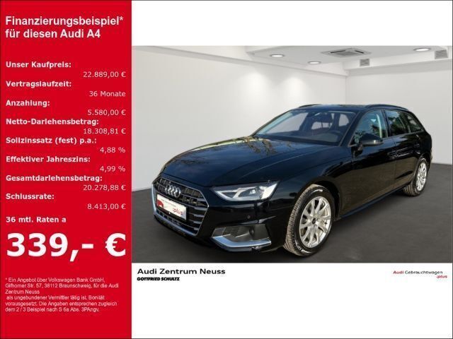 Brillantschwarz Gebraucht 2021 Audi A4 Advanced Kombi | 26.885 € (Fairer Preis) - Bild 1/3