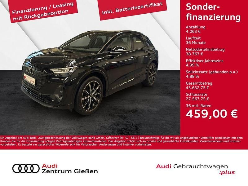 Mythosschwarz metallic Gebraucht 2023 Audi Q4 e-tron S-Line SUV | 42.830 € - Bild 1/4