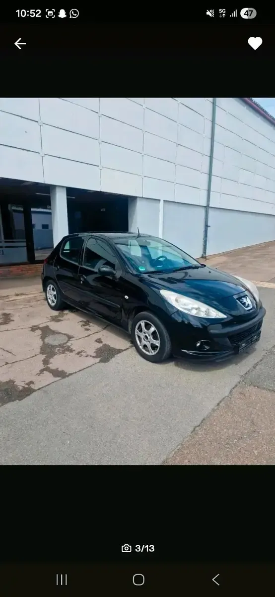 Gebraucht Peugeot 206 90 PS (66 kW) 2008 Schwarz Kleinwagen