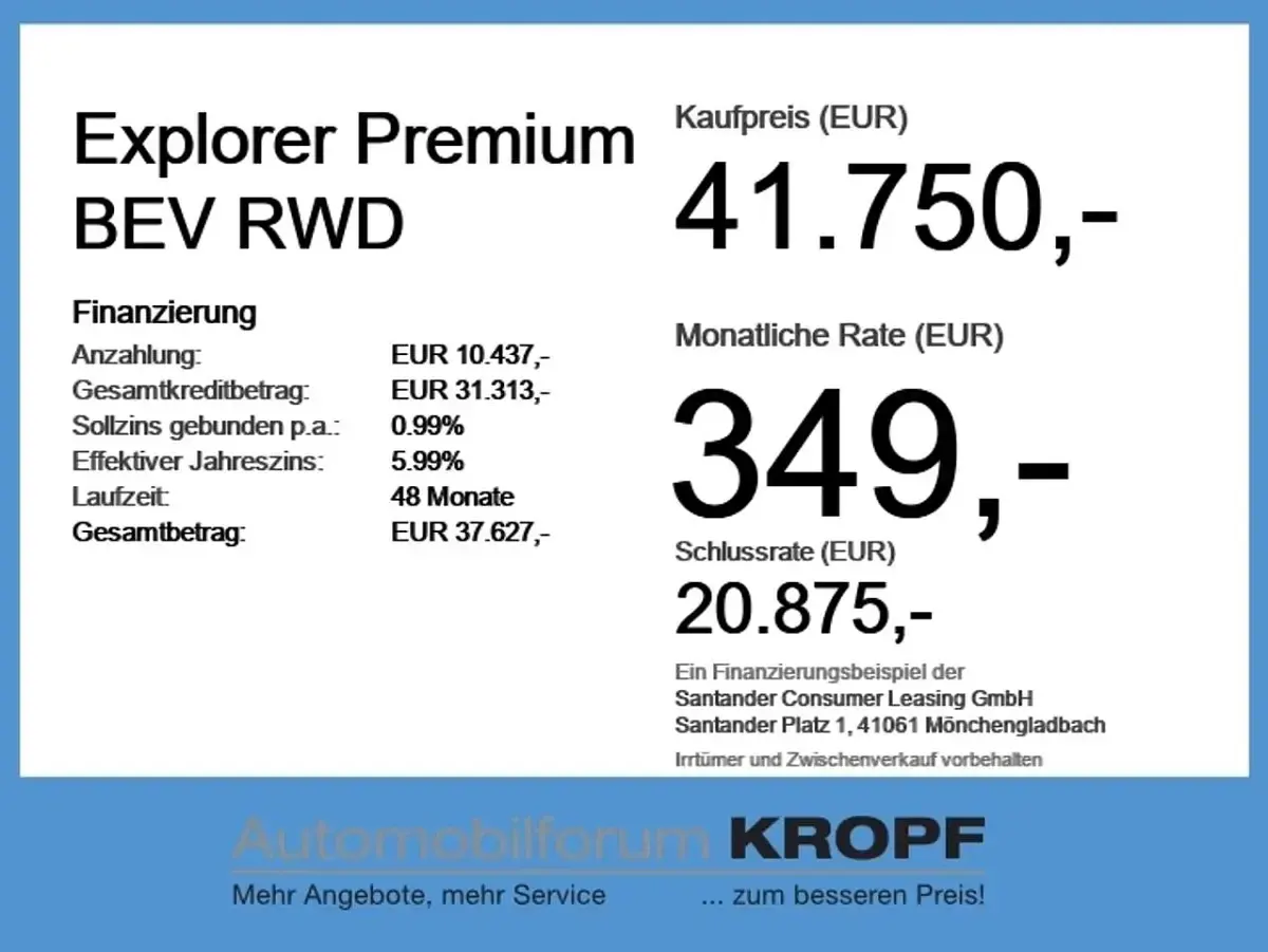 Neu Ford Explorer Premium 210 kW (286 PS) 2026 Frost weiß SUV