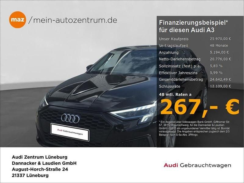 Schwarz Gebraucht 2022 Audi A3 Sportback e-tron Sport Kleinwagen | 25.970 € (Teuer) - Bild 1/3