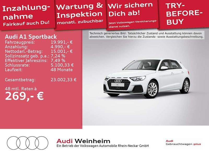 Gletscherweiß metallic Gebraucht 2022 Audi A1 Kleinwagen | 19.991 € (Fairer Preis) - Bild 1/3