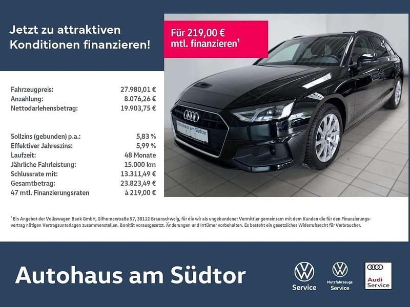 Mythosschwarz metallic Gebraucht 2022 Audi A4 Kombi | 27.980 € (Guter Preis) - Bild 1/4