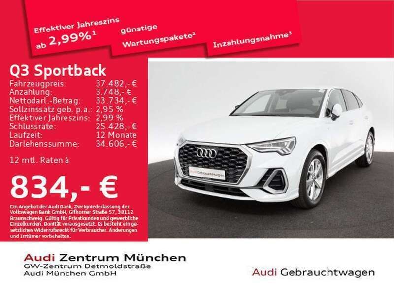 Gletscherweiß metallic Gebraucht 2022 Audi Q3 S-Line SUV | 36.923 € (Etwas zu teuer) - Bild 1/2