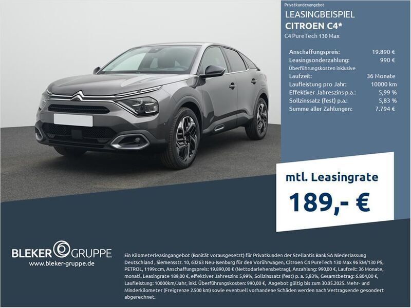 Platiniumgrau (meta Gebraucht 2024 Citroën C4 PureTech Limousine | 19.390 € (Fairer Preis) - Bild 1/1