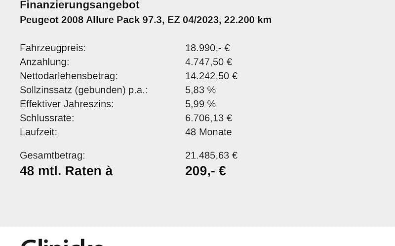 Gebraucht Peugeot e-2008 Allure 100 kW (136 PS) 2023 Schwarz SUV